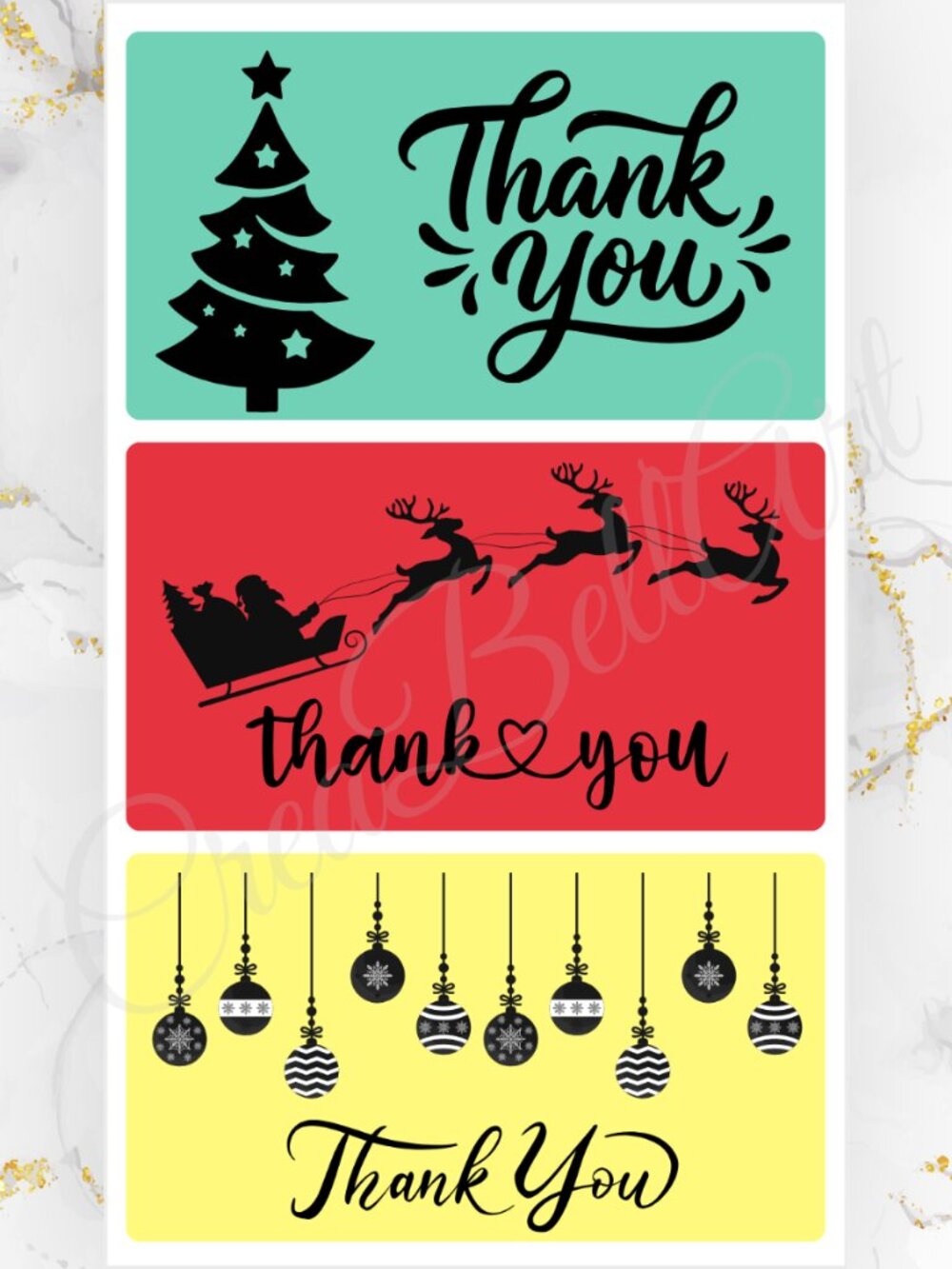 Christmas Thank You Stickers | Holiday Design | Small Business Packaging